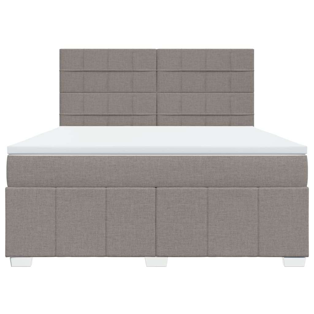Κρεβάτι Boxspring με Στρώμα Taupe 180x200 εκ. Υφασμάτινο