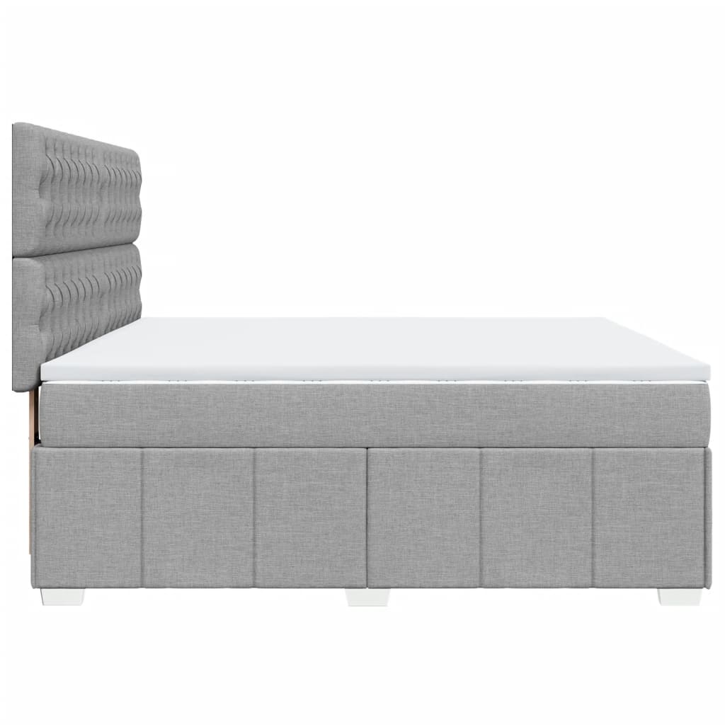 Κρεβάτι Boxspring με Στρώμα Ανοιχτό Γκρι 180x200 εκ. Υφασμάτινο - Pakobazaar