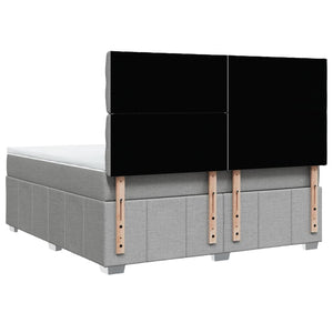 Κρεβάτι Boxspring με Στρώμα Ανοιχτό Γκρι 180x200 εκ. Υφασμάτινο - Pakobazaar