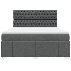 Κρεβάτι Boxspring με Στρώμα Σκούρο Γκρι 180x200 εκ Υφασμάτιν
