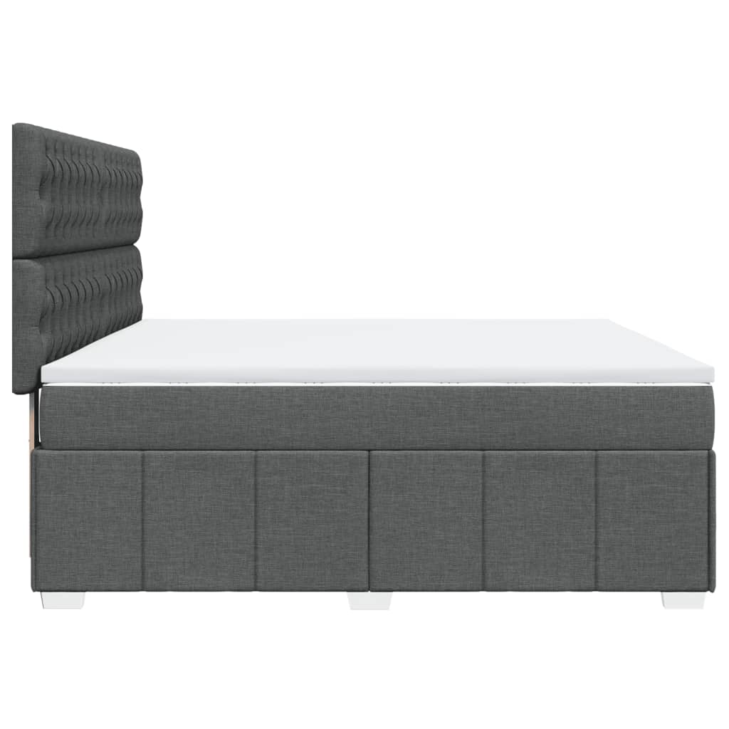 Κρεβάτι Boxspring με Στρώμα Σκούρο Γκρι 180x200 εκ Υφασμάτιν