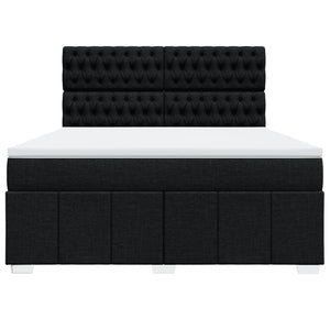 Κρεβάτι Boxspring με Στρώμα Μαύρο 180x200 εκ. Υφασμάτινο - Pakobazaar