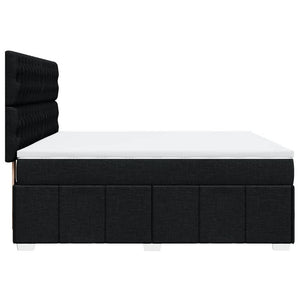Κρεβάτι Boxspring με Στρώμα Μαύρο 180x200 εκ. Υφασμάτινο - Pakobazaar