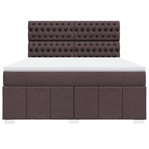 Κρεβάτι Boxspring με Στρώμα Σκούρο Καφέ 180x200 εκ Υφασμάτινο - Pakobazaar