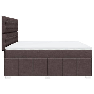 Κρεβάτι Boxspring με Στρώμα Σκούρο Καφέ 180x200 εκ Υφασμάτινο - Pakobazaar