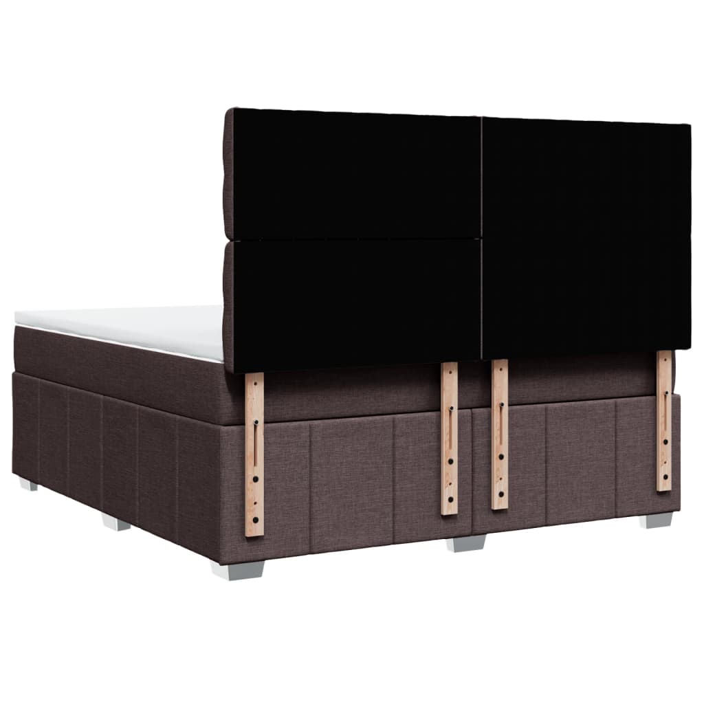 Κρεβάτι Boxspring με Στρώμα Σκούρο Καφέ 180x200 εκ Υφασμάτινο - Pakobazaar