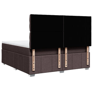 Κρεβάτι Boxspring με Στρώμα Σκούρο Καφέ 180x200 εκ Υφασμάτινο - Pakobazaar