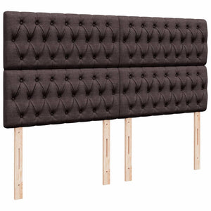 Κρεβάτι Boxspring με Στρώμα Σκούρο Καφέ 180x200 εκ Υφασμάτινο - Pakobazaar