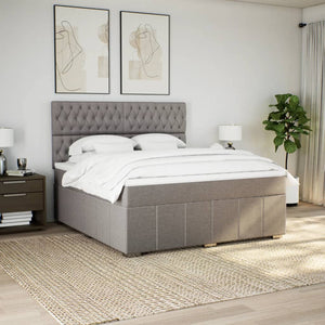 Κρεβάτι Boxspring με Στρώμα Taupe 180x200 εκ. Υφασμάτινο