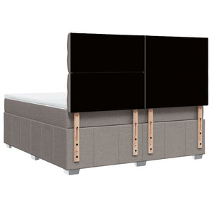 Κρεβάτι Boxspring με Στρώμα Taupe 180x200 εκ. Υφασμάτινο