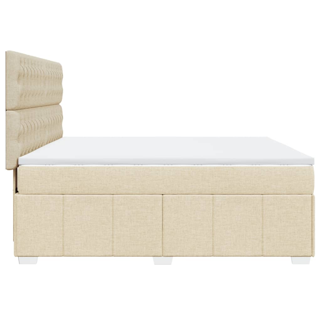 Κρεβάτι Boxspring με Στρώμα Κρεμ 180x200 εκ. Υφασμάτινο - Pakobazaar