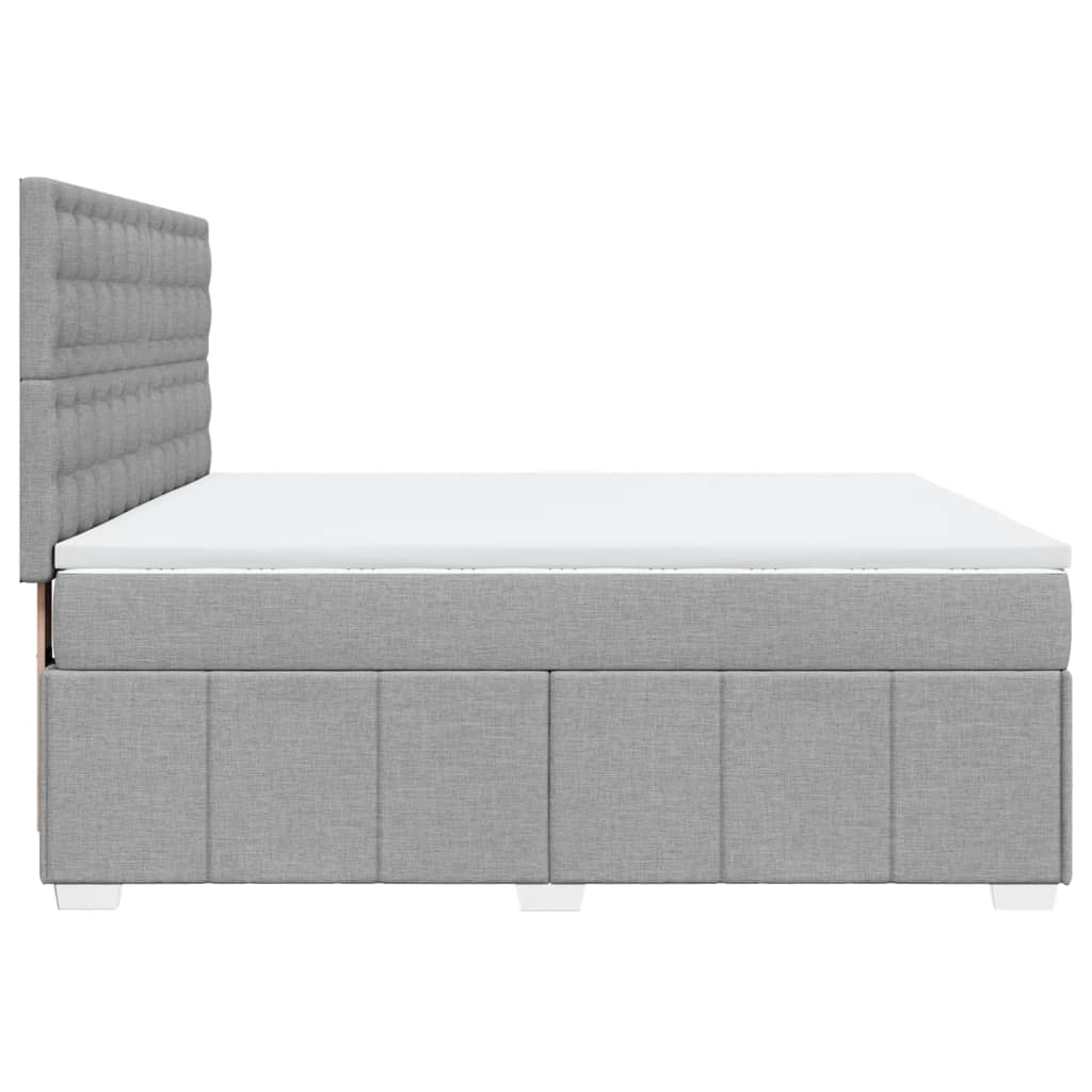 Κρεβάτι Boxspring με Στρώμα Ανοιχτό Γκρι 180x200 εκ. Υφασμάτινο - Pakobazaar