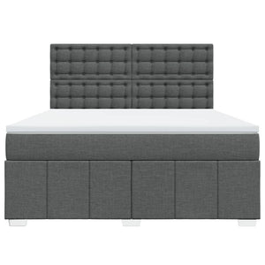 Κρεβάτι Boxspring με Στρώμα Σκούρο Γκρι 180x200 εκ Υφασμάτιν