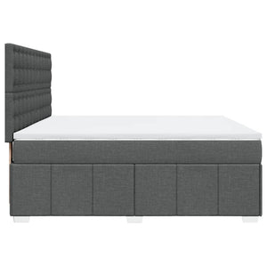 Κρεβάτι Boxspring με Στρώμα Σκούρο Γκρι 180x200 εκ Υφασμάτιν