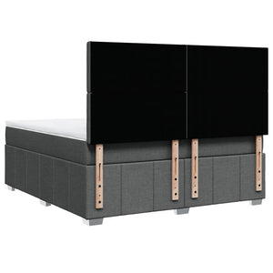 Κρεβάτι Boxspring με Στρώμα Σκούρο Γκρι 180x200 εκ Υφασμάτιν