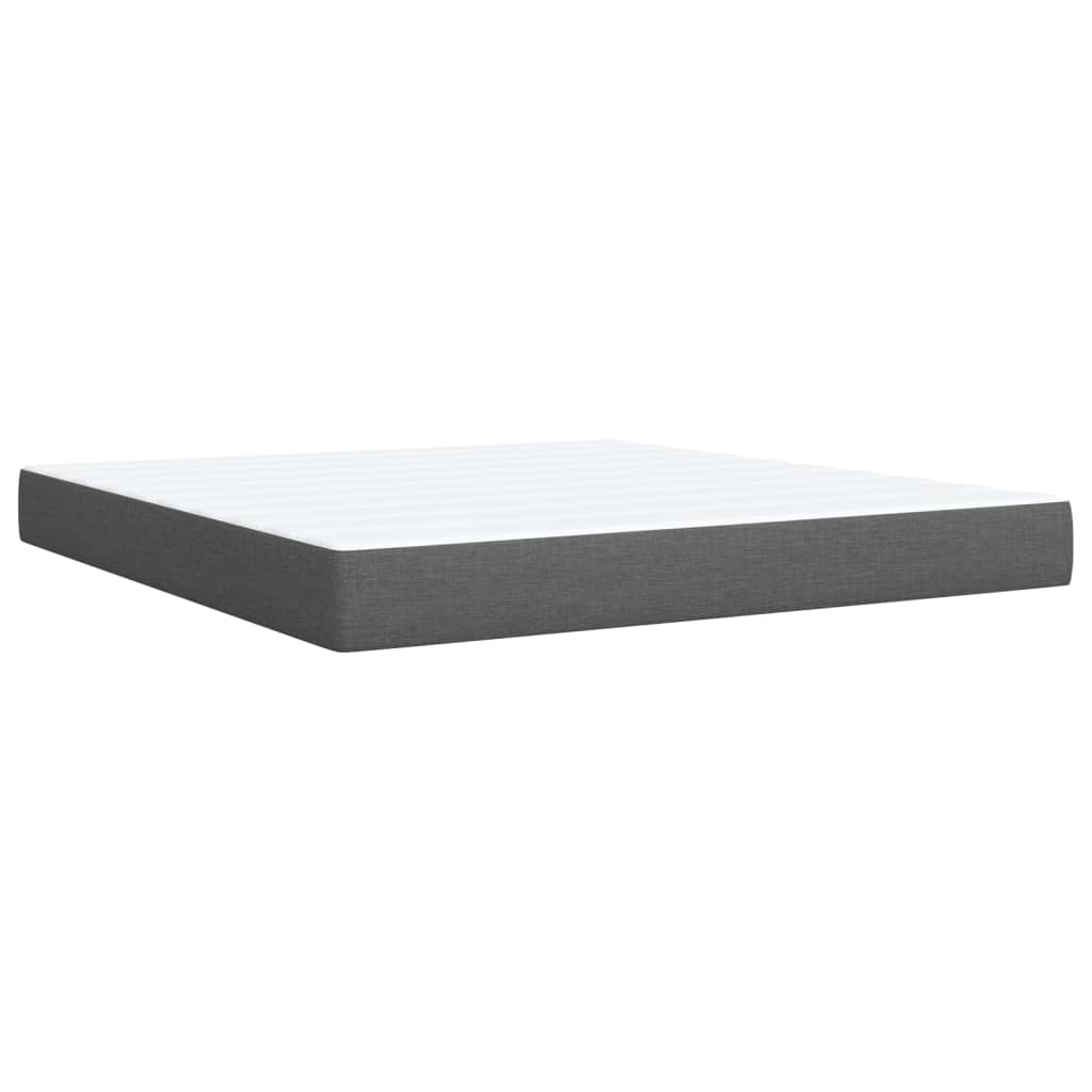 Κρεβάτι Boxspring με Στρώμα Σκούρο Γκρι 180x200 εκ Υφασμάτιν