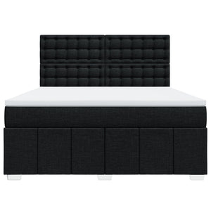 Κρεβάτι Boxspring με Στρώμα Μαύρο 180x200 εκ. Υφασμάτινο - Pakobazaar