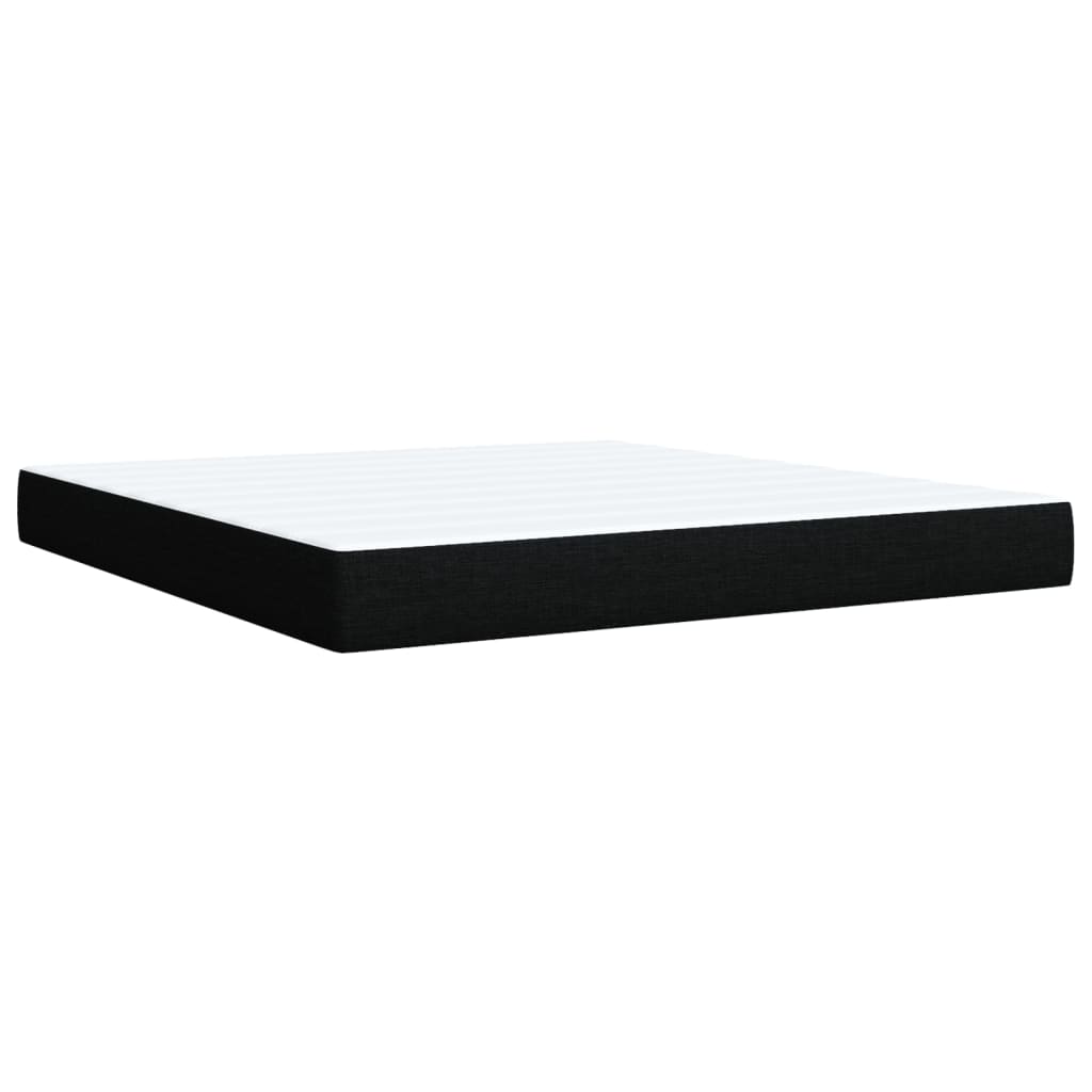Κρεβάτι Boxspring με Στρώμα Μαύρο 180x200 εκ. Υφασμάτινο - Pakobazaar