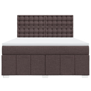 Κρεβάτι Boxspring με Στρώμα Σκούρο Καφέ 180x200 εκ Υφασμάτινο - Pakobazaar