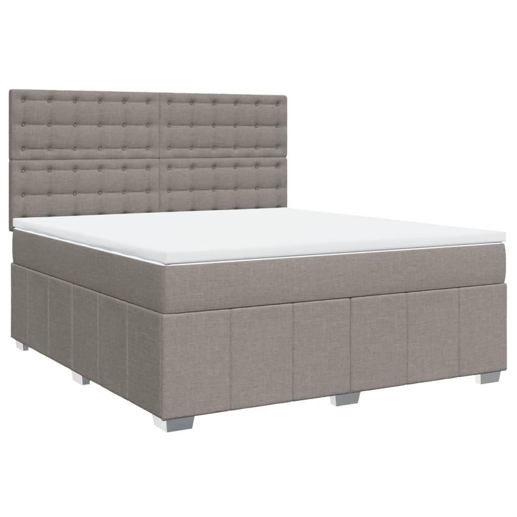 Κρεβάτι Boxspring με Στρώμα Taupe 180x200 εκ. Υφασμάτινο