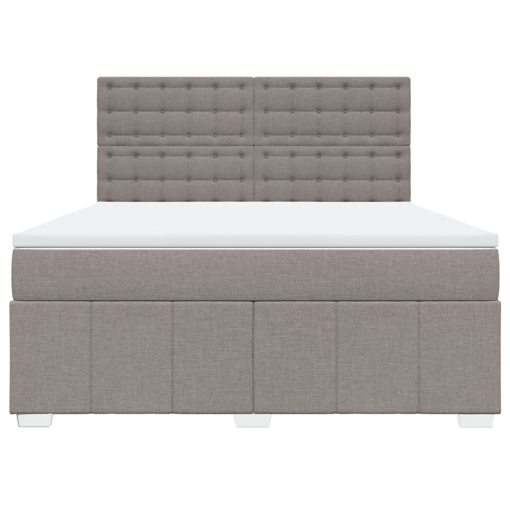 Κρεβάτι Boxspring με Στρώμα Taupe 180x200 εκ. Υφασμάτινο