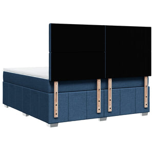 Κρεβάτι Boxspring με Στρώμα Μπλε 180x200 εκ. Υφασμάτινο
