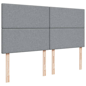 Κρεβάτι Boxspring με Στρώμα Ανοιχτό Γκρι 200x200 εκ. Υφασμάτινο