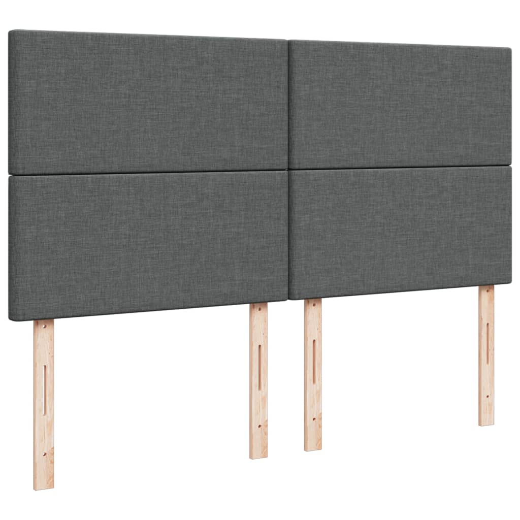 Κρεβάτι Boxspring με Στρώμα Σκούρο Γκρι 200x200 εκ. Υφασμάτινο - Pakobazaar