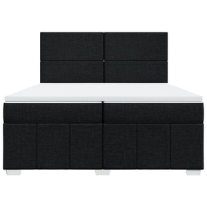 Κρεβάτι Boxspring με Στρώμα Μαύρο 200x200 εκ. Υφασμάτινο - Pakobazaar