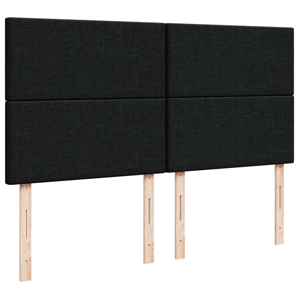 Κρεβάτι Boxspring με Στρώμα Μαύρο 200x200 εκ. Υφασμάτινο - Pakobazaar