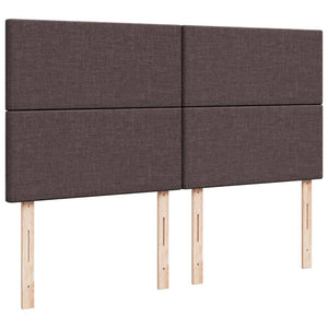 Κρεβάτι Boxspring με Στρώμα Σκούρο Καφέ 200x200 εκ. Υφασμάτινο - Pakobazaar