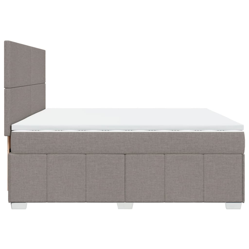 Κρεβάτι Boxspring με Στρώμα Taupe 200x200 εκ. Υφασμάτινο - Pakobazaar