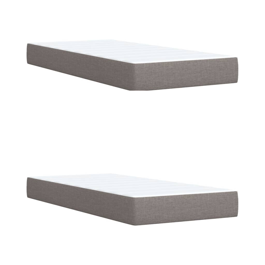 Κρεβάτι Boxspring με Στρώμα Taupe 200x200 εκ. Υφασμάτινο - Pakobazaar