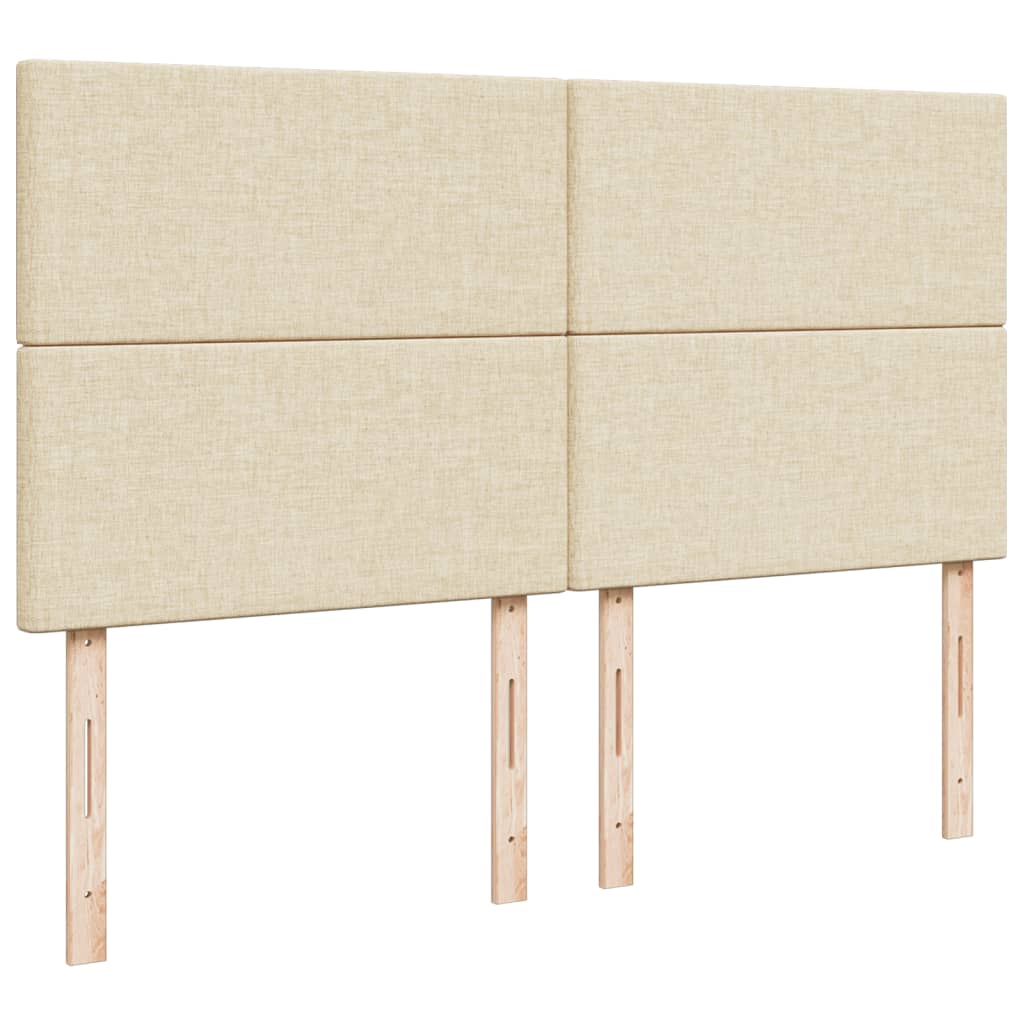 Κρεβάτι Boxspring με Στρώμα Κρεμ 200x200 εκ. Υφασμάτινο - Pakobazaar