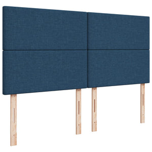 Κρεβάτι Boxspring με Στρώμα Μπλε 200x200 εκ. Υφασμάτινο - Pakobazaar