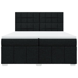 Κρεβάτι Boxspring με Στρώμα Μαύρο 200x200 εκ. Υφασμάτινο - Pakobazaar