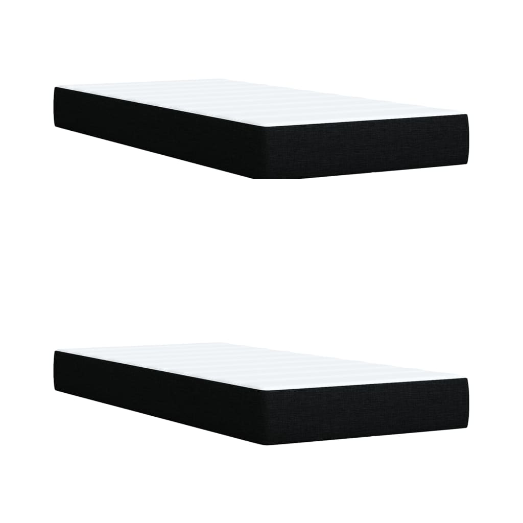 Κρεβάτι Boxspring με Στρώμα Μαύρο 200x200 εκ. Υφασμάτινο - Pakobazaar