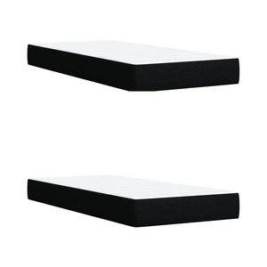 Κρεβάτι Boxspring με Στρώμα Μαύρο 200x200 εκ. Υφασμάτινο - Pakobazaar