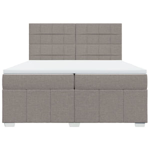 Κρεβάτι Boxspring με Στρώμα Taupe 200x200 εκ. Υφασμάτινο - Pakobazaar