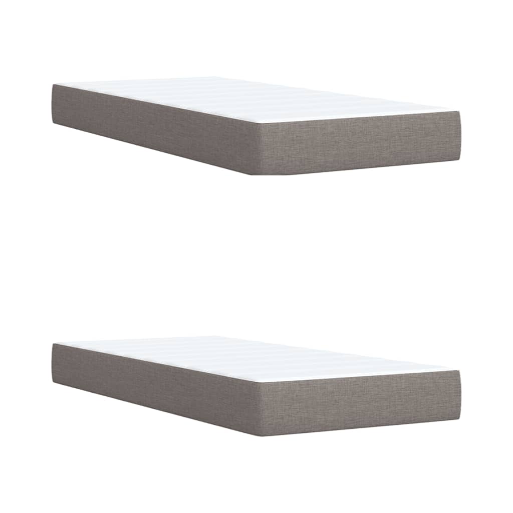 Κρεβάτι Boxspring με Στρώμα Taupe 200x200 εκ. Υφασμάτινο - Pakobazaar