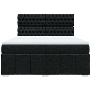 Κρεβάτι Boxspring με Στρώμα Μαύρο 200x200 εκ. Υφασμάτινο - Pakobazaar