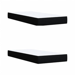 Κρεβάτι Boxspring με Στρώμα Μαύρο 200x200 εκ. Υφασμάτινο - Pakobazaar