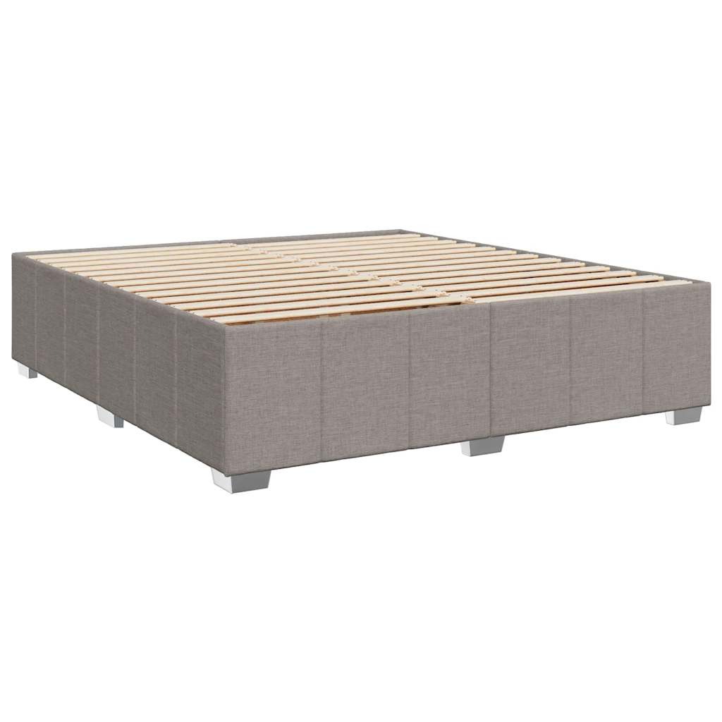 Κρεβάτι Boxspring με Στρώμα Taupe 200x200 εκ. Υφασμάτινο - Pakobazaar