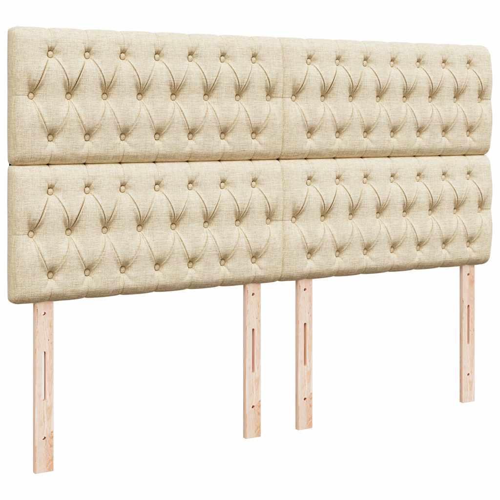 Κρεβάτι Boxspring με Στρώμα Κρεμ 200x200 εκ. Υφασμάτινο - Pakobazaar