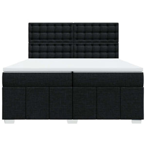 Κρεβάτι Boxspring με Στρώμα Μαύρο 200x200 εκ. Υφασμάτινο - Pakobazaar