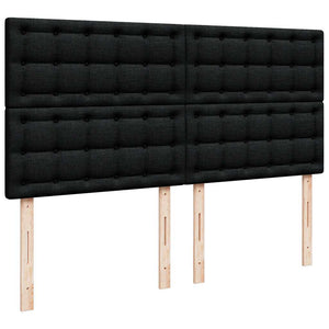 Κρεβάτι Boxspring με Στρώμα Μαύρο 200x200 εκ. Υφασμάτινο - Pakobazaar