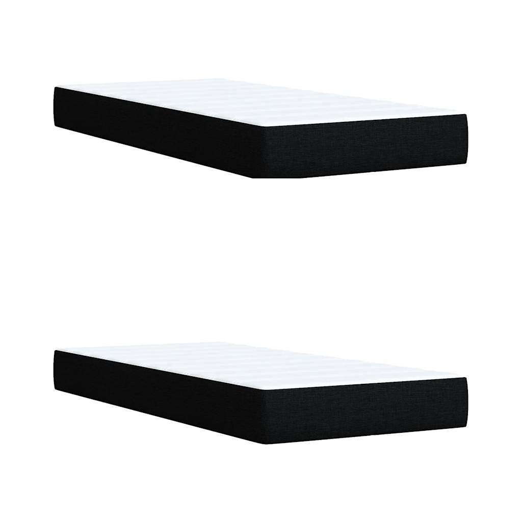 Κρεβάτι Boxspring με Στρώμα Μαύρο 200x200 εκ. Υφασμάτινο - Pakobazaar