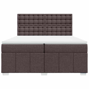 Κρεβάτι Boxspring με Στρώμα Σκούρο Καφέ 200x200 εκ. Υφασμάτινο