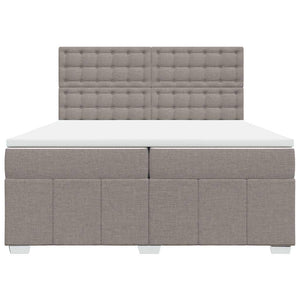 Κρεβάτι Boxspring με Στρώμα Taupe 200x200 εκ. Υφασμάτινο - Pakobazaar