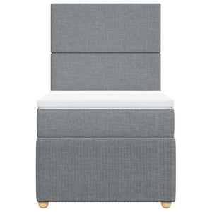 Κρεβάτι Boxspring με Στρώμα Ανοιχτό Γκρι 80x200 εκ. Υφασμάτινο - Pakobazaar